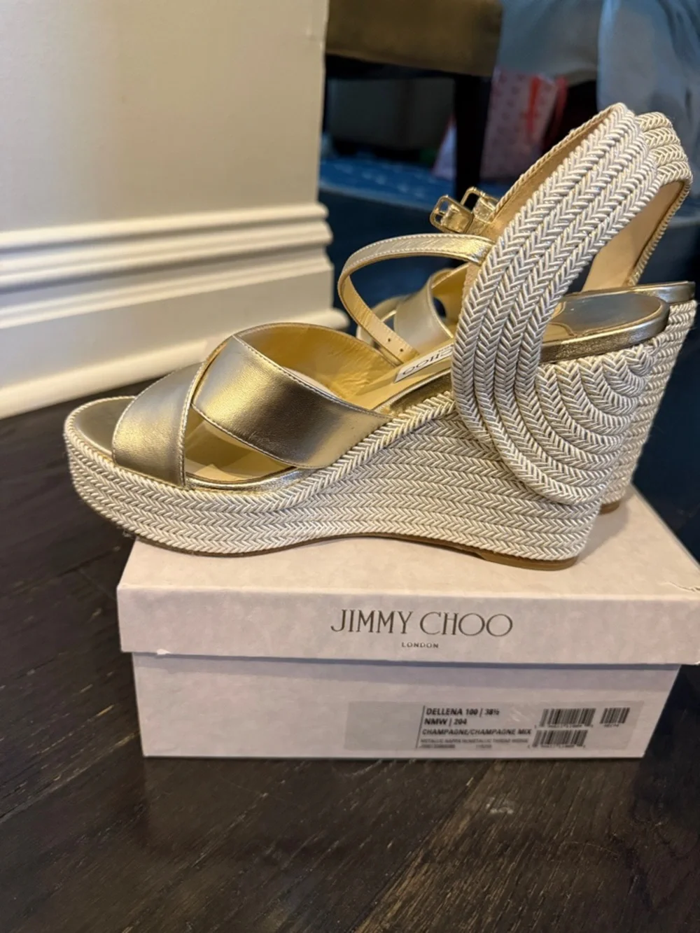 Jimmy Choo Dellena 100 38.5 Champaign